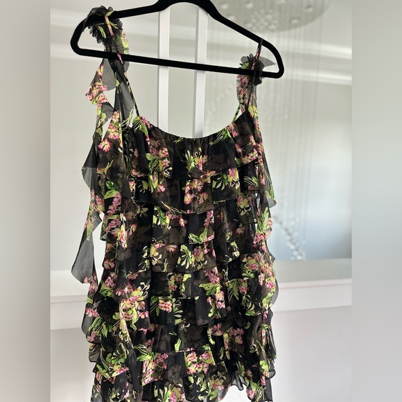 Revolve Elliatt Floral Ruffle tiered Mini Dress - Picture 1 of 5